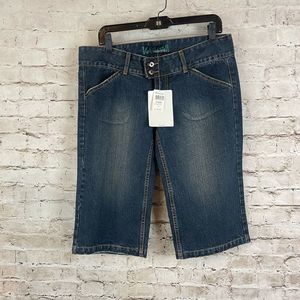NWT Women's Billabong Size 12 Hey Jo Denim Bermuda Shorts Spell Out Jean Dirty